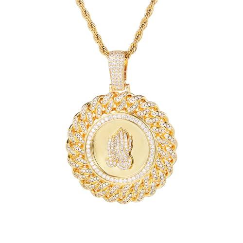 Collares para hombre colgante personalizado único de Buda bañado en oro