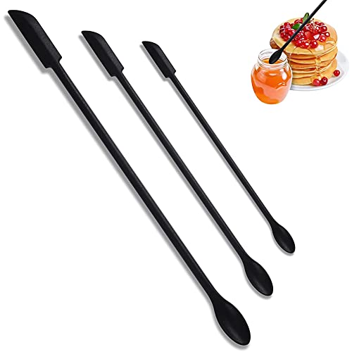 Mini-Spatule en Silicone,Spatule en Silicone Cosmétique,Double Extrémité Mini Spatule,Petite Spatule 3PC Spatule Dernière Goutte pour la Beauté Cuisine Réutilisable Différentes Tailles