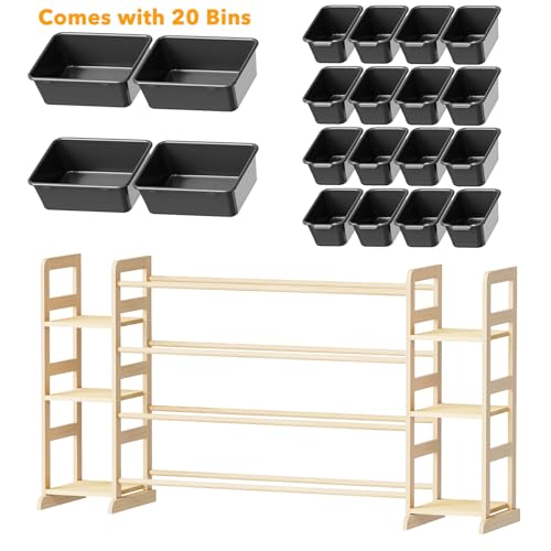 Image of SpaceAid Toy Storage Organizer with 6 Shelves and 20 Bins, Toy Organizers Storage Bookshelf, Kids Bin Shelf Toys Box Bookcase for Bedroom Playroom Organization Room Decor, True Black