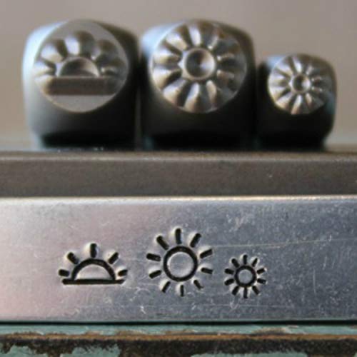 5mm and 3mm Sunrise, Sun and Mini Sun Metal Punch Design 3 Stamp Set - Supply Guy - CH-308309310