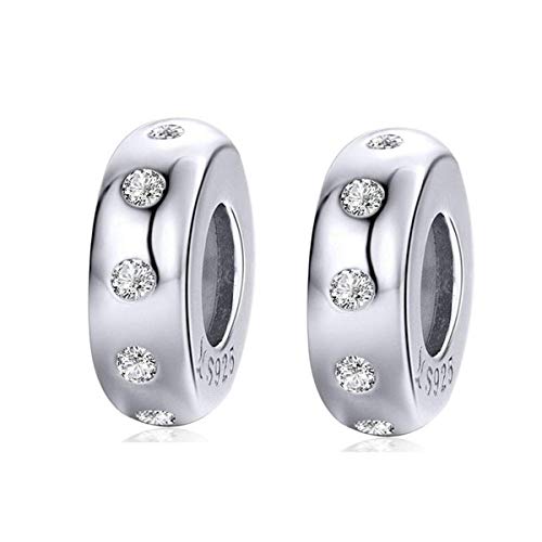 Image of Anniversary Christmas Charms Clip Charm Stoppers Beads Original 925 Sterling Silver Stars Flower Crystal Spacer Bead for Bracelet Charm