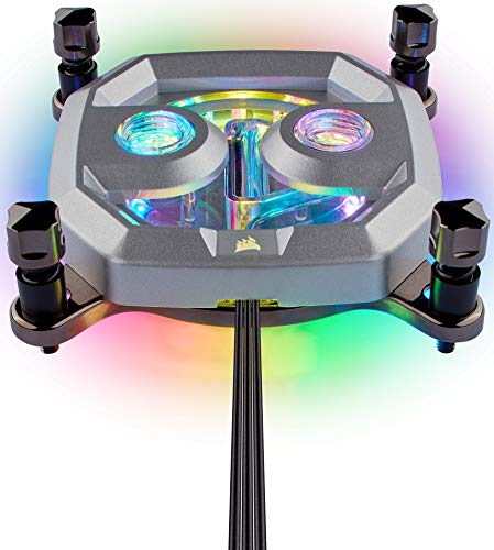 Corsair Hydro X Series, XC9 RGB Waterblock pour Processeur pour Intel LGA 2011/2066 ou AMD sTR4 Sockets (Refroidissement de Processeur Exceptionnel, Personnalisable Éclairage RGB Intégré) Chrome