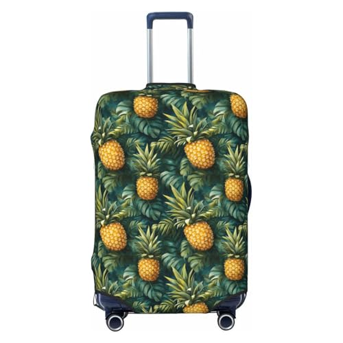 Luggage Cover Protector - Green Tropical Pineapple Print Fit 18-21 Inch Suitcase Covers for Luggage