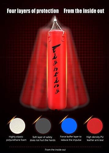 Sacco da Boxe per Allenamento di Boxe, Sacco da Boxe da Allenamento Muay Thai Vuoto con Catena Sospesa, Ottimo per MMA, Kick Boxing, Arti Marziali,Nero,180 Cm,outstanding78
