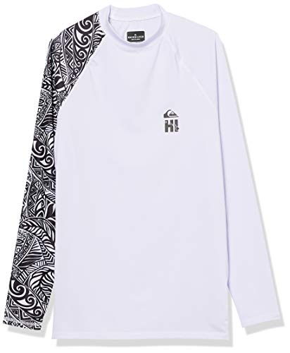 Quiksilver Men's MA Kai LS Long Sleeve Rashguard SURF Shirt, White, X-Large