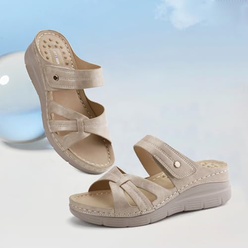 Image of Ortho + Rest Women Orthotic Slides Comfortable Orthopedic Sandals Walking Sandals with Arch Support