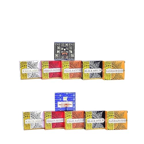 Deepika Premium Masala Assorted Incense Cones 6 pack x 10 cones | Best for Meditation,Yoga,Aroma Therapy, Relaxation |