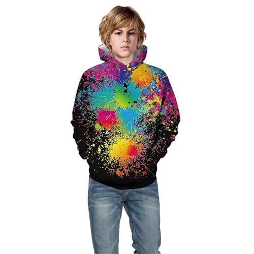 Teen Kids Boy Girl Print Pullover Sweatshirts With Pocket Hoodie Tops Kids Sweatshirts3