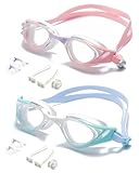 seasprint 2PCS Swim Goggles, Super Clear View,Goggles Swimming Adult, Suitable for All Kinds of Swimming Programs(Blue+Pink)
