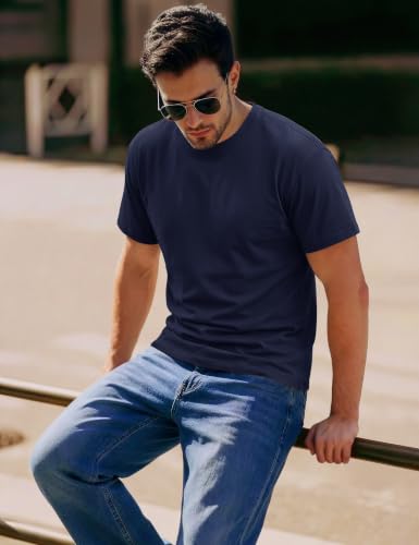 Image of MAGCOMSEN Mens T-Shirts Short Sleeve UPF 50+ Lightweight Moisture Wicking Basic Crewneck Casual Summer Cooling T Shirt
