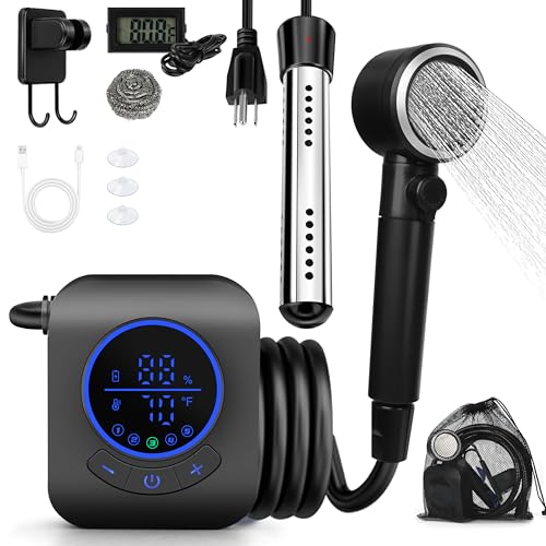 Portable Camping Shower with Water Heater and LCD Display