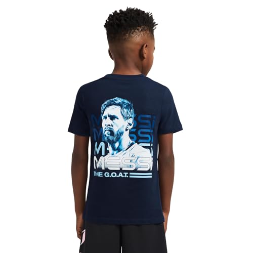 Image of Messi Boys' Lifestyle Short Sleeve T-Shirt, Slim-fit Graphic Tee, Cotton Blend Fabric