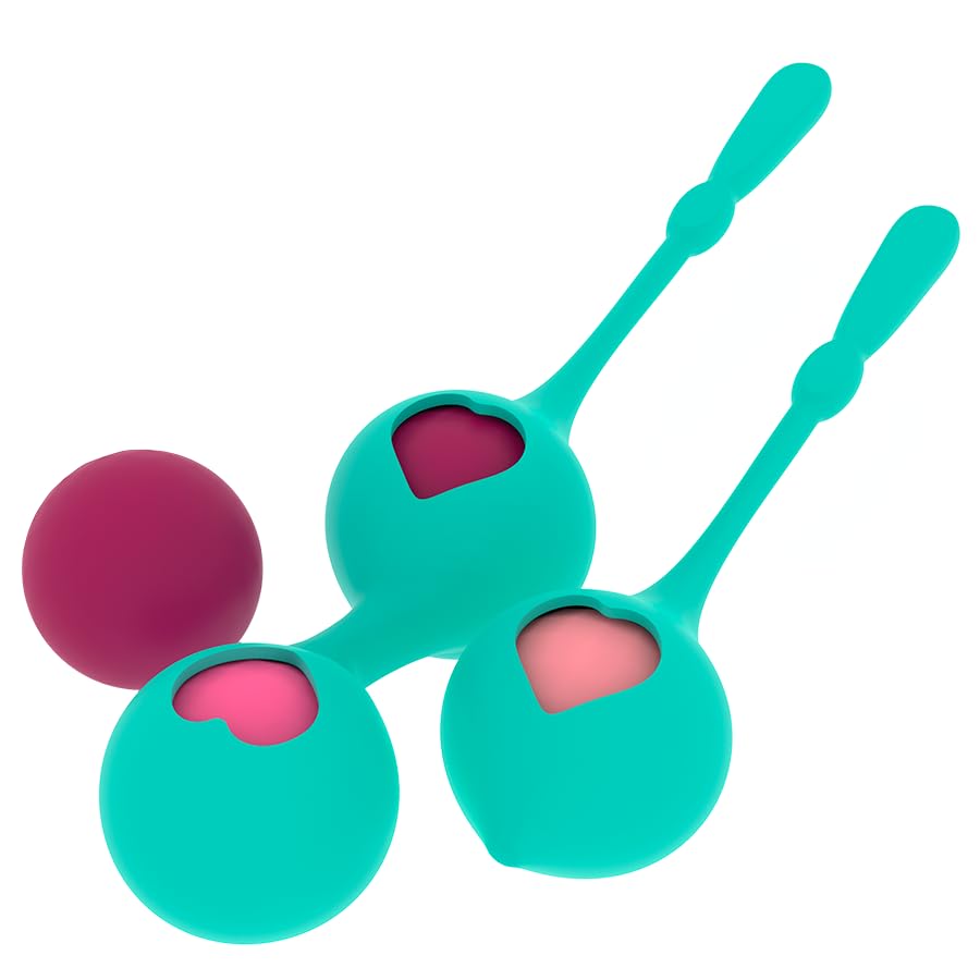 RITHUAL - Suelo Pelvico Mujer Fortalecer - Kit con 4 Bolas Kegel Intercambiables - Silicona Médica - 10 Niveles de Entrenamiento - Reutilizable - Hipoalergénico - Verde