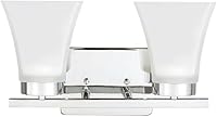 Vista 5 de Sea Gull Lighting 4411603-962 Bayfield - Luces estilo tocador de baño, acabado de níquel cepillado
