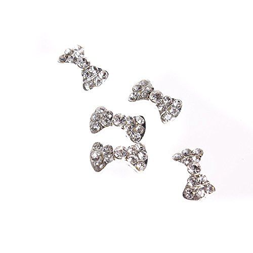 20 Pcs Special Charming 3D Nail Art Designs Nail Art Bow Tie Alloy Rhinestones DIY Decoration