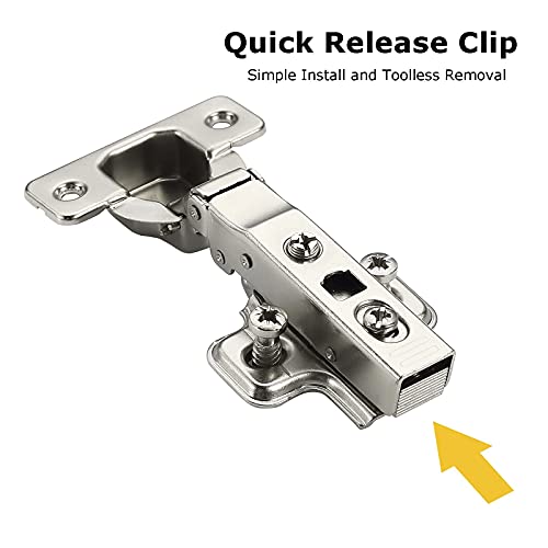 Furniware 2 pcs Soft Close Cabinet Hinge,110 Degree Full Overlay Kitchen Door Hinge,35mm Concealed Kitchen Cabinet Hinges Cabinet Door Plate with Screws - Image 3