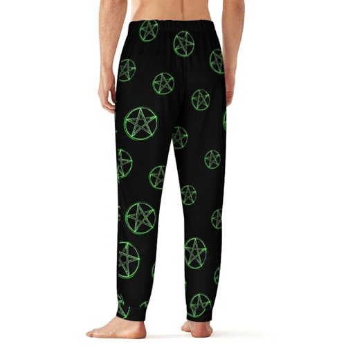 Pentagram Glow in Dark Men's Pajama Pant Soft Patterned Straight-Fit Jogger Sleep Pants Casual Lounge Sleepwear PJs3