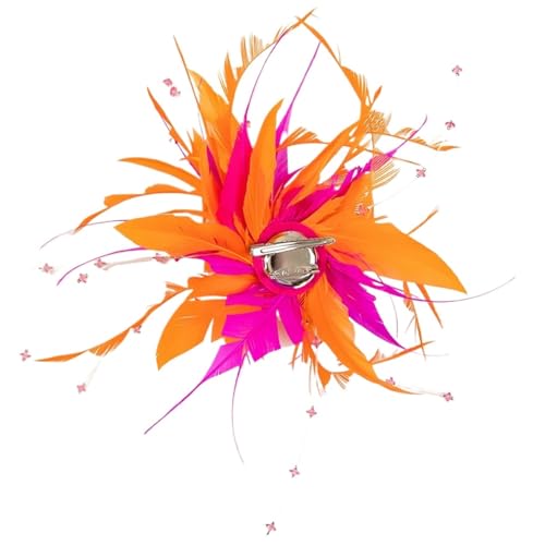 Broche de pluma bicolor para sombrero de fiesta y ramillete de pavo accesorio