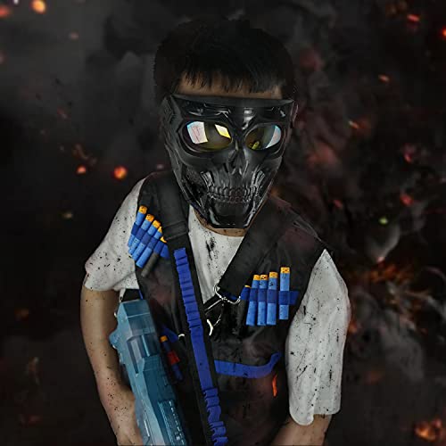 Borola Bandolier Toy Gun Soft Bullets Shoulder Strap Adjustable Clip Charger Darts Ammo Storage Belt Compatible For Nerf Blasters (2 Point Tactical Shoulder Strap, Blue) #TOP1