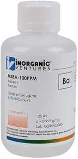 Inorganic Ventures MSBA-100PPM-500ML 100 ppm Barium for ICP-MS, 500 mL