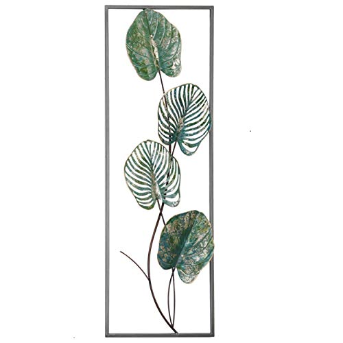 Tropical leaf wall decor, rectangular bas relief sculpture panel,…