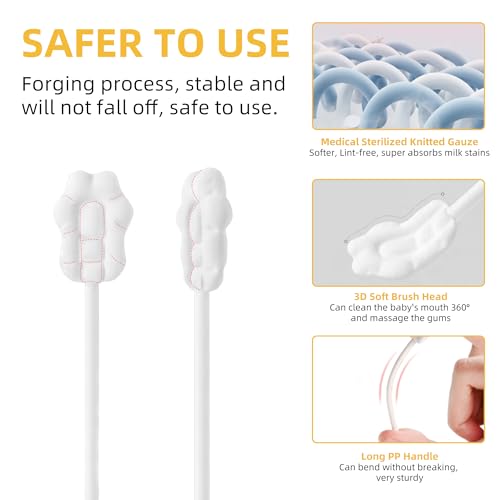 Image of EASICUTI Upgrade Baby Tongue Cleaner, 52PCS Newborn Infant Toothbrush