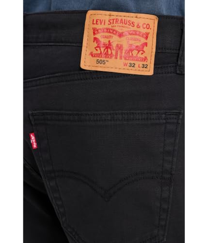Image of Levi's, Mens, 505 Regular, Mineral Black, 34 x 32
