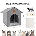 Siedihit Outdoor Cat House, Cat Shelter Feral Pet Outside Waterproof Cat House for Outdoor/Indoor Cats, Insulated Cat Bed for All Seasons with Cozy Cushion, Easy to Assemble, Grey