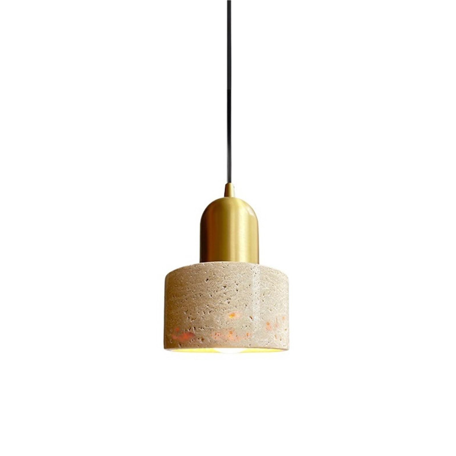 Lámpara de travertino amarillo para isla de cocina que transforma tus cenas con luz regulable