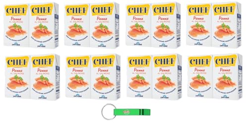 Parmalat Chef Panna al Salmone – Crema con salmón – Crema de cocina – Ideal para condimentar primeros platos de todo tipo, paquete con 2 x 125 ml + llavero Beni Culinari gratuito
