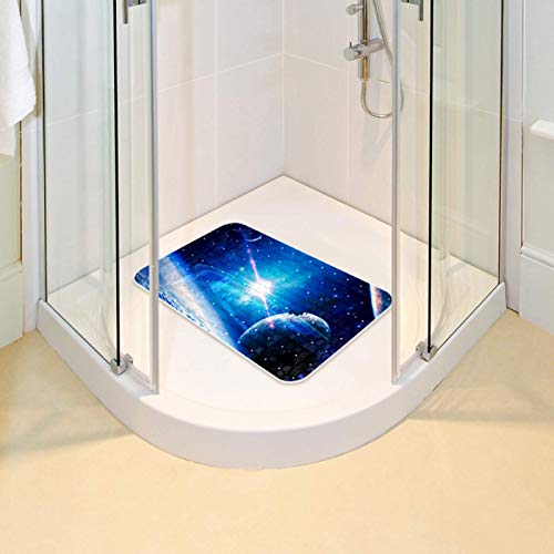 Alfombrilla baño bebé para ducha infantil motivo espacio exterior y planetas 7