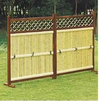 【新品アウトレット】目隠し竹垣 横型2枚セット 和風 フェンス 庭 野外用 竹垣フェンス 横型 2枚組 天然竹 ワイドタイプ 日本庭園 庭