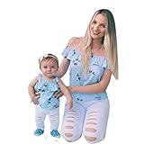 ❥❥ La simple diseño de floral hace que su bebé sea más enérgico y sorprendente. ❥❥-------Camisetas para Bebe Niñas y Mujer familia Madre e Hija Verano 2018 PAOLIAN Sling Sin tirantes Camisetas Mujer Impresiones Floral Manga Corta Volantes fiestas mujer Ropa para bebe niñas bautiz Traje de Baño de la familia prime day amazon