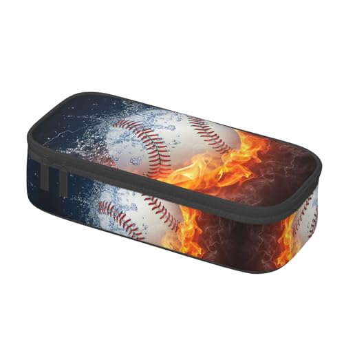 Image of Baseball Ball Pencil Case Big Capacity Storage Pencil Pouch Stationery Bags With Zipper Portable Pen Holder Box Organizer For Boys Girls Teens Student College School Office Supplies