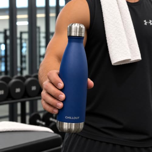 Image of CHILLOUT LIFE 17oz Insulated Stainless Steel Water Bottle, Leak Proof