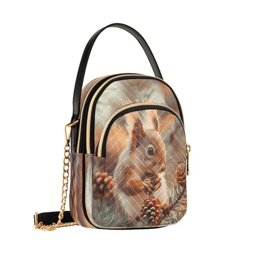 Sac à bandoulière écureuil mignon pour vos balades en ville, petit sac à main pour fille