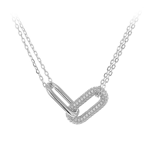 Collier à maillons pavés dorés en argent massif pour femme tendance