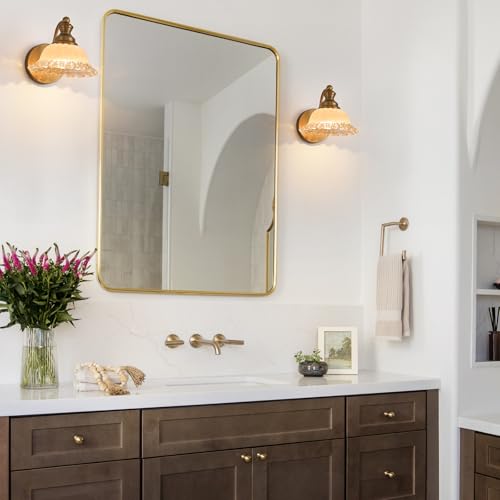 Image of XIEDUN Vanity Light Brass Wall Sconces Vintage 1-Light Bathroom Sconces