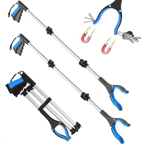 Grabber Reacher Tool, 44 Inches, Foldable, Heavy Duty, Anti-Slip Rotating Jaw with Magnet, 4 Inch Wide Claw Opening (44 Inch of 2 Pack) Cover