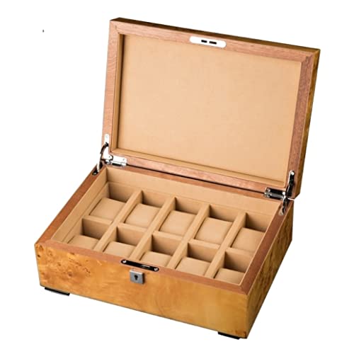 Caja de Reloj Organizador Caja de Reloj Almacenamiento de Reloj Caja de Reloj Caja organizadora 10 Ranuras Vitrina de Reloj Caja de Reloj de Madera para Hombres y Mujeres Soporte de Reloj Caja de