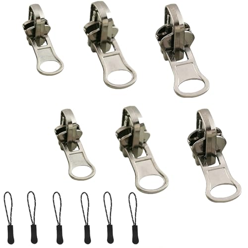 Universal Zipper Repair Kit - 3-Size Double-Sided Zippers Slider Replacement with Zipper Pull for Jackets, Luggage, Backpacks & Outdoor Gear | No-Sew Installation