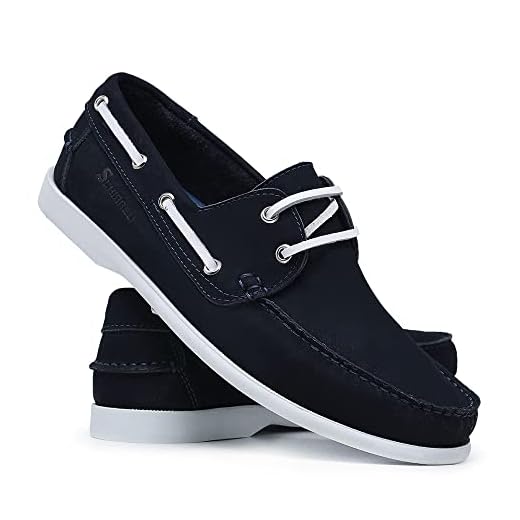 Schiareli Mocassim Masculino em Couro Legítimo, Dockside Náutico, Azul Marinho, Marrom e Preto, Antiderrapante, Casual para Caminhada e Uso Diário (Azul Marinho, BR, Adulto, Numérico, 44)
