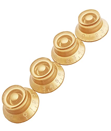 AYUBOUSA Electric Guitar Top Hat Knobs Speed Volume Tone Control Knobs Compatible with Les Paul LP Guitar Parts Replacement Set of 4Pcs. (Gold)