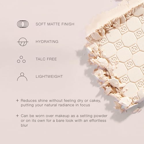 Jouer Soft Focus Hydrate & Setting Powder - Pressed Powder with Matte Finish - Blurring Powder for Fine Lines and Pores - Set Face Makeup Foundation or Concealer - Translucent