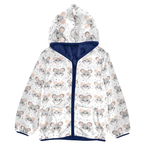 Cute Mouse Boys Fleece Coat,Children's Zip-Up Hoodie Jacket,Baby Warm Fashion Outerwear 3-10T,A113434