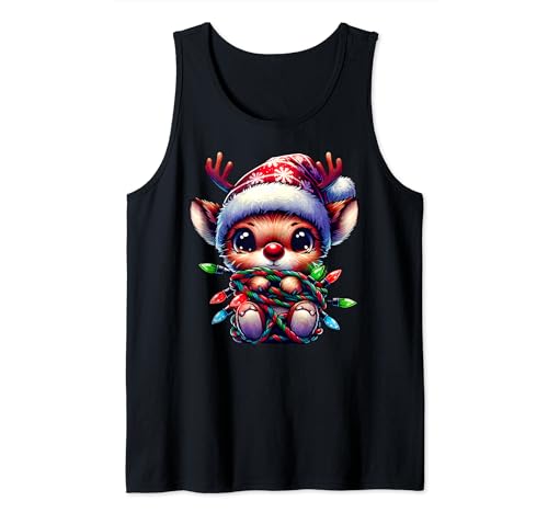 Merry Christmas Reindeer Xmas Family Men Women Boys Girls Camiseta sin Mangas
