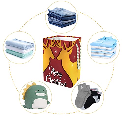 Panier à linge personnalisé de Noël grand format rouge - 5