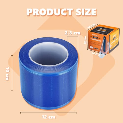 PEPAX Prämie Barrierefolie - 1200 Blätter 15,2 x 10,1CM Barrierefolienrolle Blau Dental Einweg zum Schutz vor Infektionen