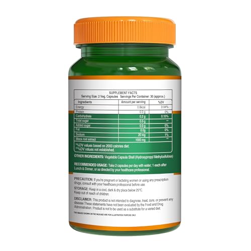 Image of Pure Nutrition Maca Root (1000mg), 60 Veg Capsules | Multivitamin For Men And Women | Promotes Reproductive Health, Improves Energy & Enhances Performance