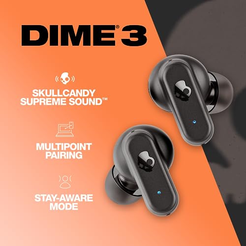 Skullcandy Dime 3 Draadloze in-ear oordopjes met een accuduur van 20 uur, microfoon, ondersteuning voor iPhone/Android- en Bluetooth-apparaten – Zwart - Afbeelding 3